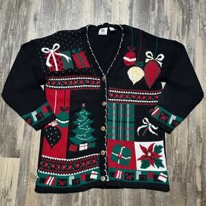 Christmas Sweater Women's Large Vintage NutCracker Cardigan Holiday Long